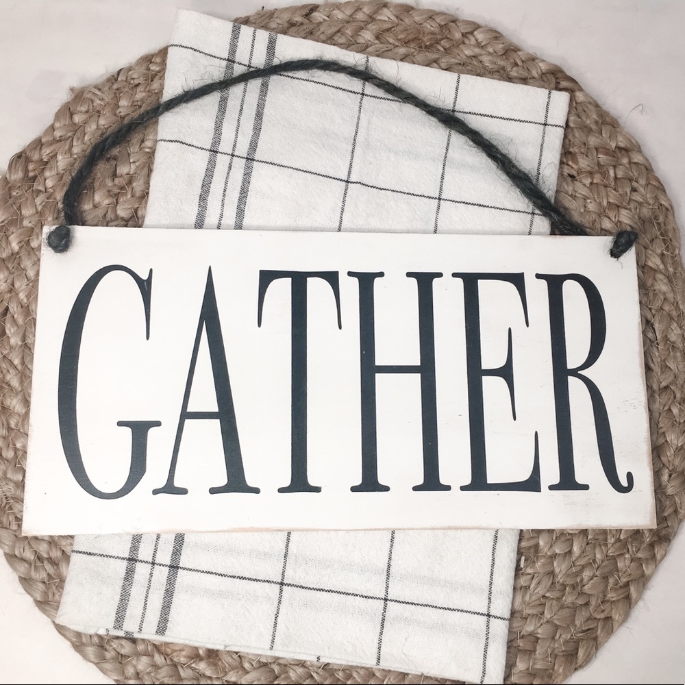 🛒2/$30!🛒  GATHER HANDCRAFTED PAINTED WOOD SIGN